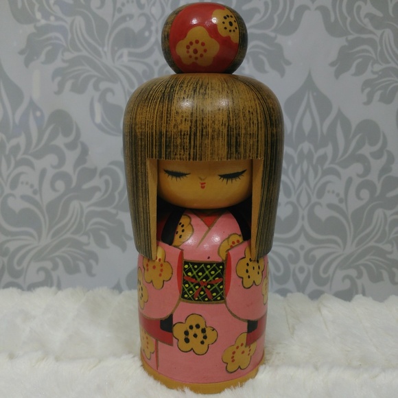 Other - Vintage Kokeshi Japanese Wooden Doll 8 Inches Tall